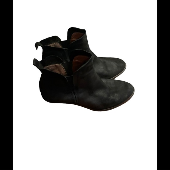 Lucky Brand black booties sz 7.5 medium clog ankle heels black exterior - Picture 7 of 13